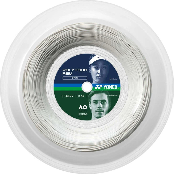YONEX Hard Tennis String Gut PolyTour Rev 120 200m White 011 1.20mm PTR120R2
