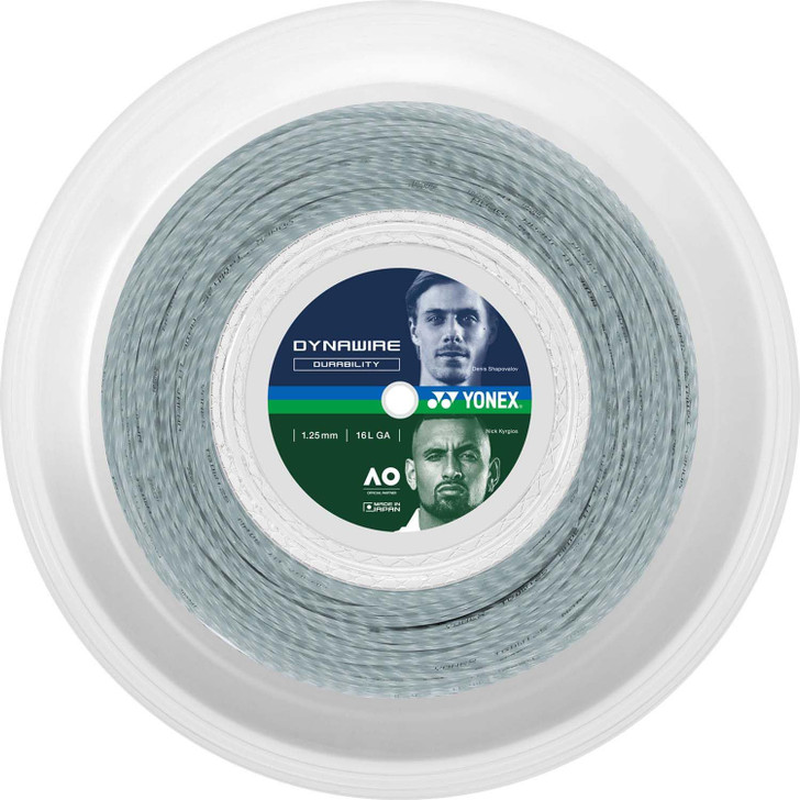 YONEX Hard Tennis String Gut DynaWire 125 200m White/Silver (284) 1.25mm TDW125R2