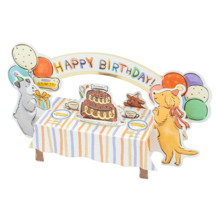 Greeting Life Birthday Card Pop Up Table Dog KE-35