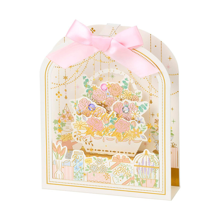 Sanrio Message Card Birthday Celebration Ribbon Attached Frame With Flowers BD280-5 461130