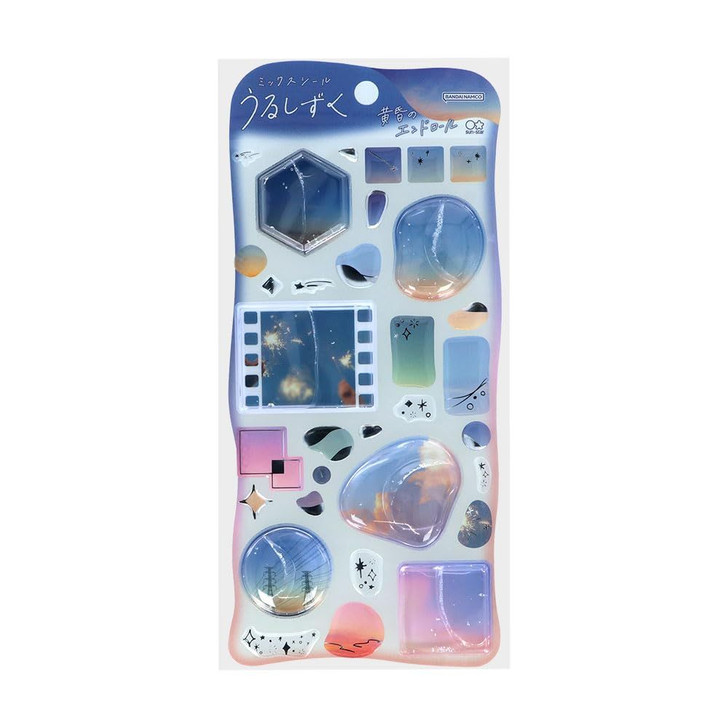 Sun-Star Stationery Puffy Water Sticker Urushizuku Twilight End Roll