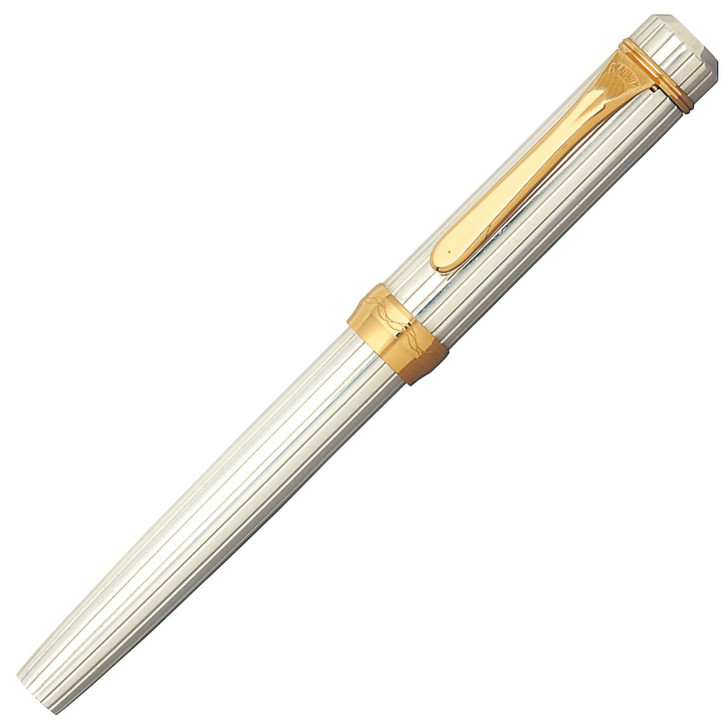 Platinum Pen Solid Silver Fountain Pen - Broad Nib