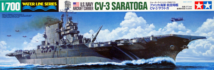 Tamiya 31713 US Navy Aircraft Carrier CV-3 Saratoga 1/700 Scale Kit (4950344317134)
