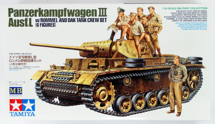 未使用品タミヤ Panzerkampfwagen III Ausf.L 1/35 Tamiya 32405 Panzerkampfwagen III Ausf.L w/Rommel and DAK