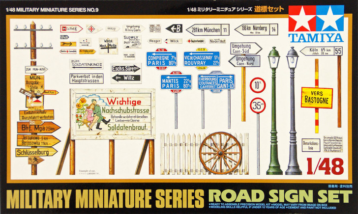 Tamiya 32509 Military Miniatures Road Sign Set 1/48 scale kit (4950344325092)