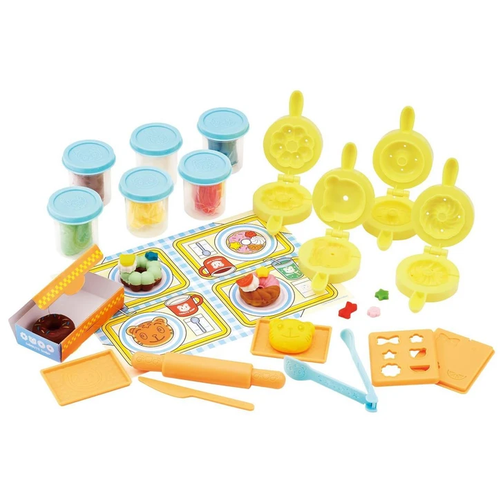  Bandai Shimajiro Pinch And Squeeze Finger Educational Play Dough Donut Shop 