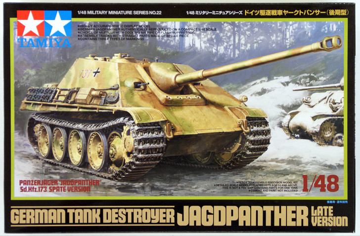 Tamiya 32522 German Tank Destroyer Jagdpanther Late Version 1/48 Scale Kit (4950344061143)