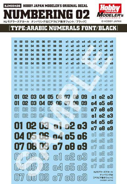  Hobby Japan HJ Modelers Decal Numbering 02 