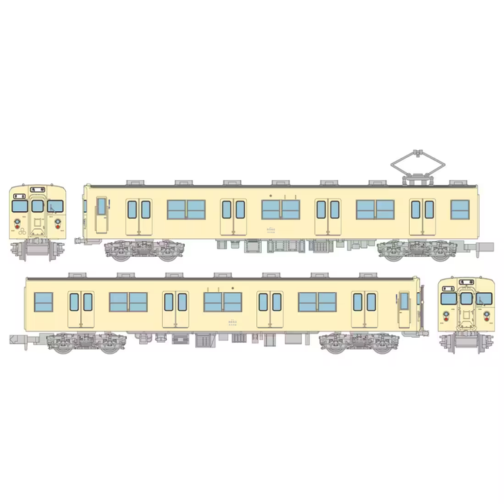 Tobu Railway Type 8500 8560 Formation Sage Cream Non-Air-Conditioned 2 Cars Set (N scale)