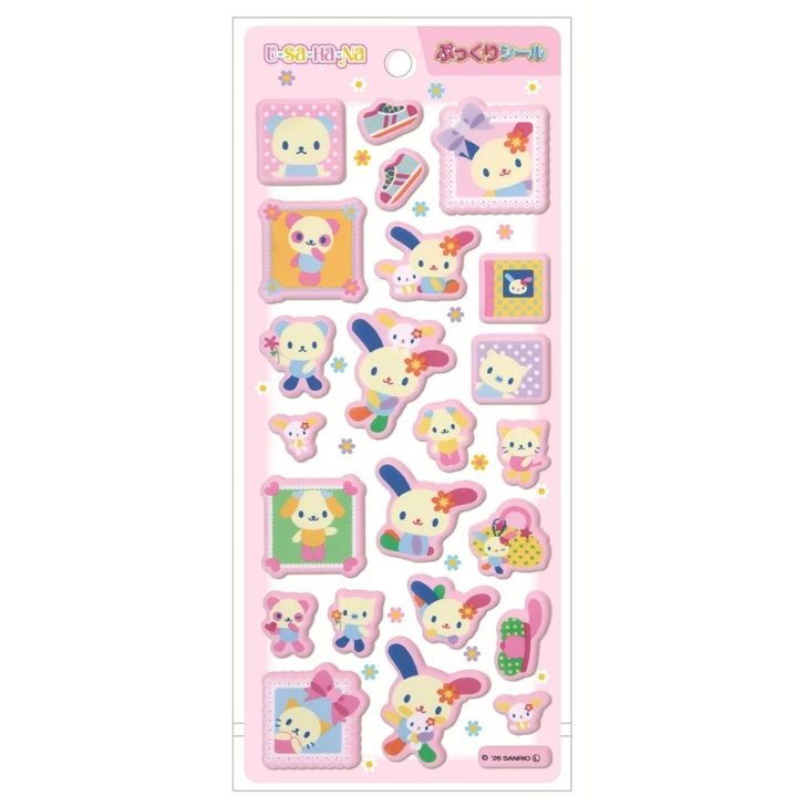  T's Factory Sanrio Puffy Sticker Usahana Pink 