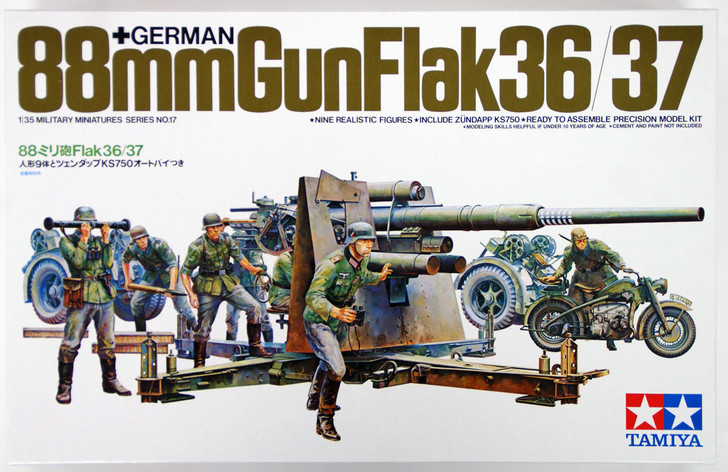 Tamiya 35017 German 88mm Gun Flak 36/37 1/35 Scale Kit