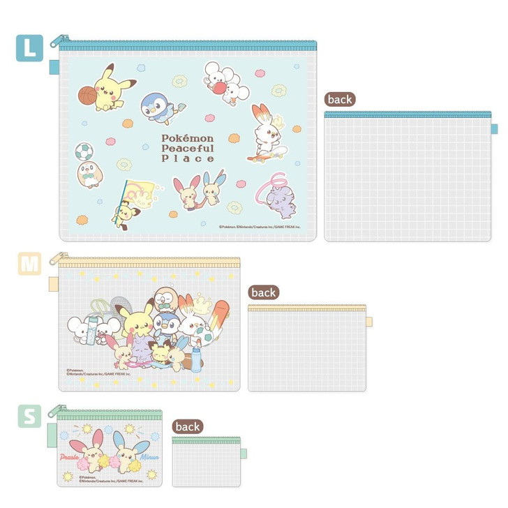 Pokemon Center Original PVC 3 Compartment Pouch Sports PokePeace