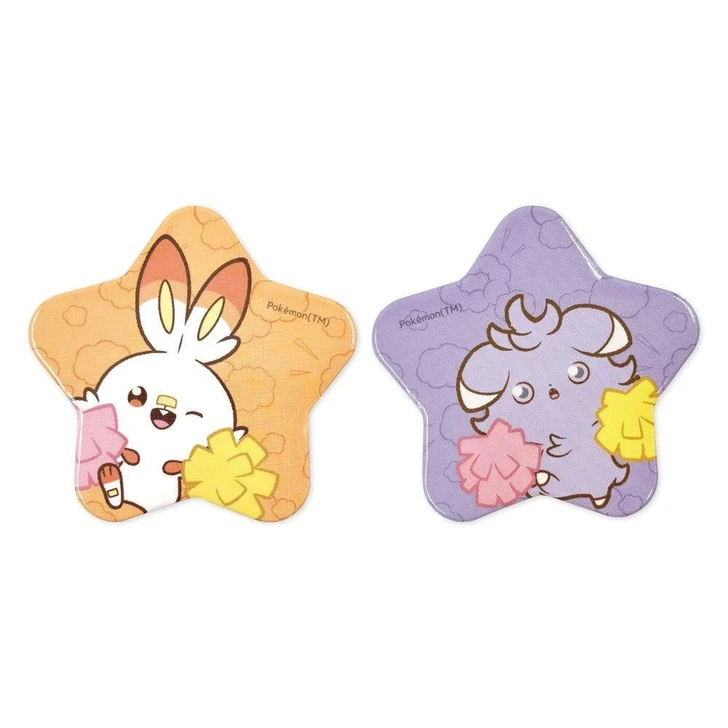  Pokemon Center Original Star Shaped Can Badge 2 Piece Set Scorbunny Espurr Sports PokePeace 