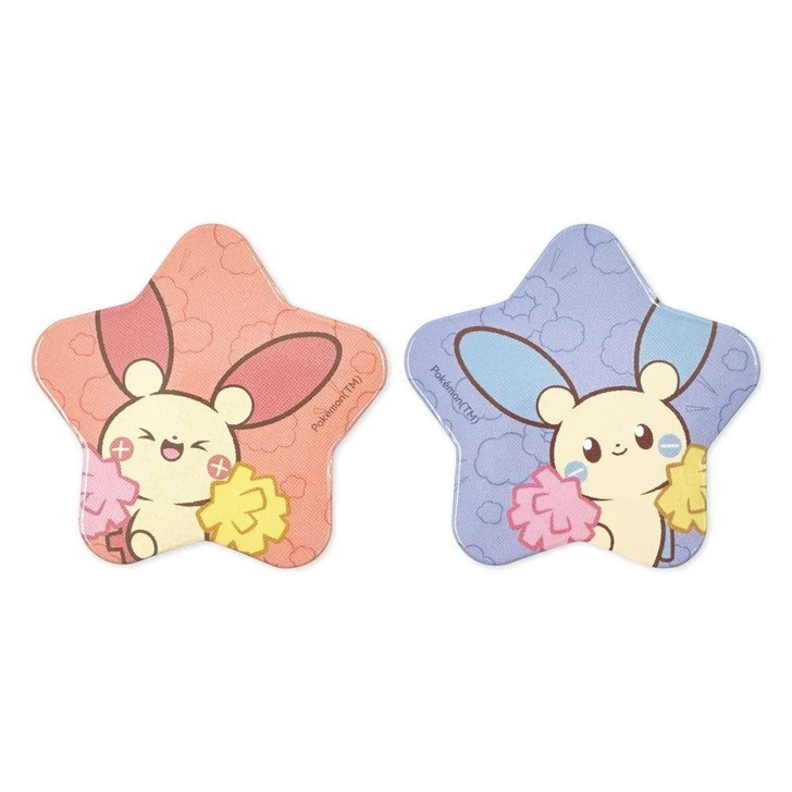  Pokemon Center Original Star Shaped Can Badge 2 Piece Set Plusle Minun Sports PokePeace 