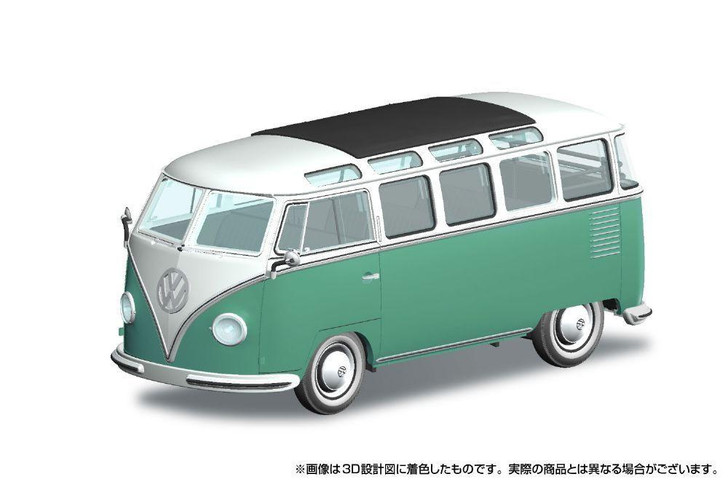  Aoshima 1/32 Scale Volkswagen Bus Blue White and Turquoise Plastic Model 