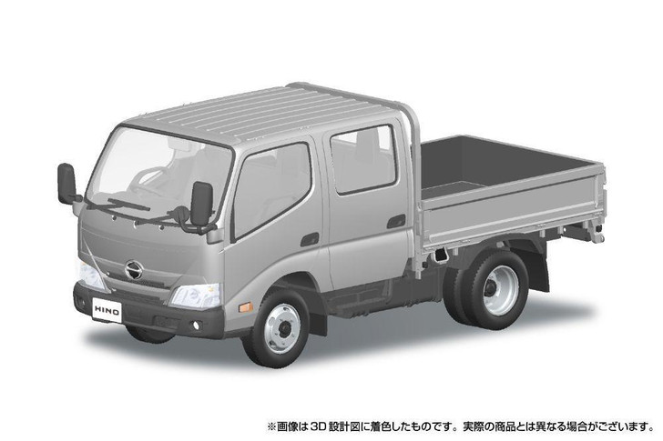 Aoshima 1/32 Scale Hino Dutro Double Cab Silver Plastic Model 