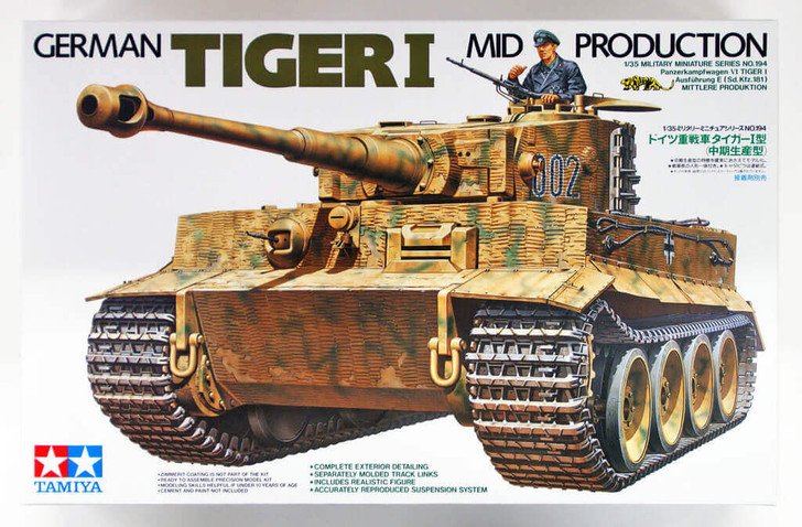 Tamiya 35194 German Tiger I Mid Production 1/35 Scale Kit - Plaza