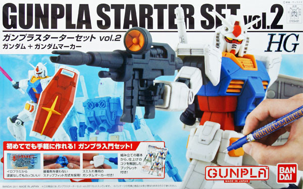 Bandai HGUC Gunpla Starter Set Vol.2 Gundam RX-78-2 + Gundam MARKER 1/144 Scale Kit (4573102574077)