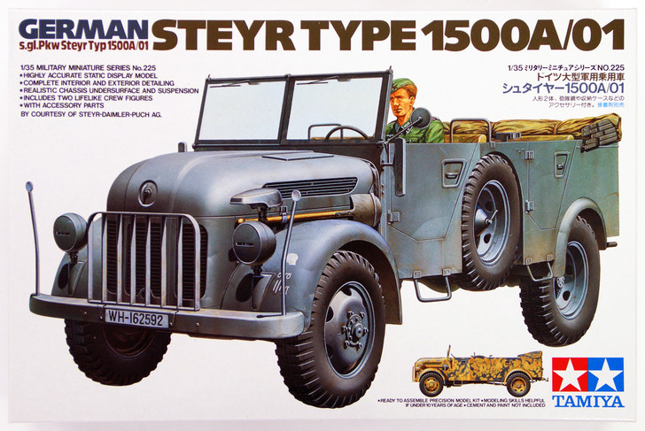 Tamiya 35225 WWII German Steyr Type 1500A/01 1/35 Scale Kit (4950344996407)