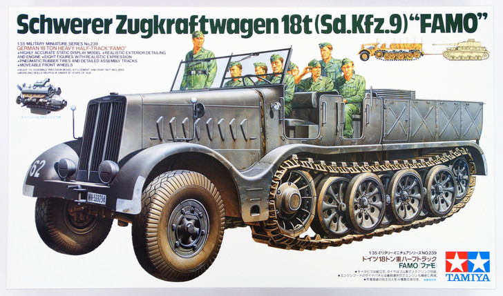 Tamiya 35239 German 18Ton Heavy Half-Track Famo 1/35 Scale Kit (4950344992393)