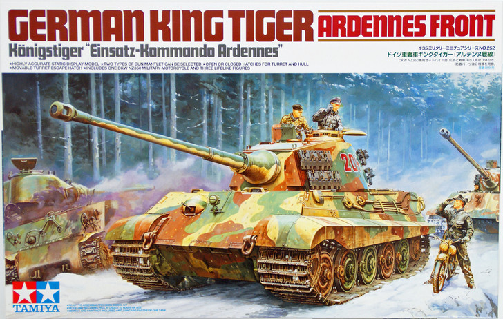 Tamiya 35252 German King Tiger Ardennes Front  1/35 Scale Kit (4950344995776)