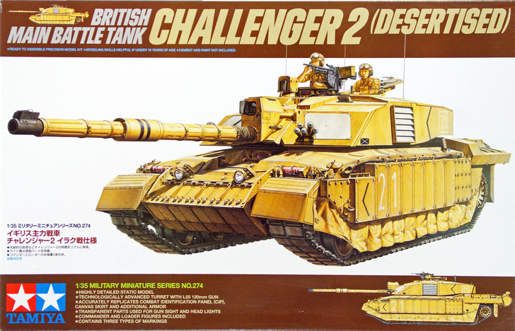 Tamiya 35274 British Battle Tank Challenger 2 (Desertised) 1/35 scale kit (4950344995851)