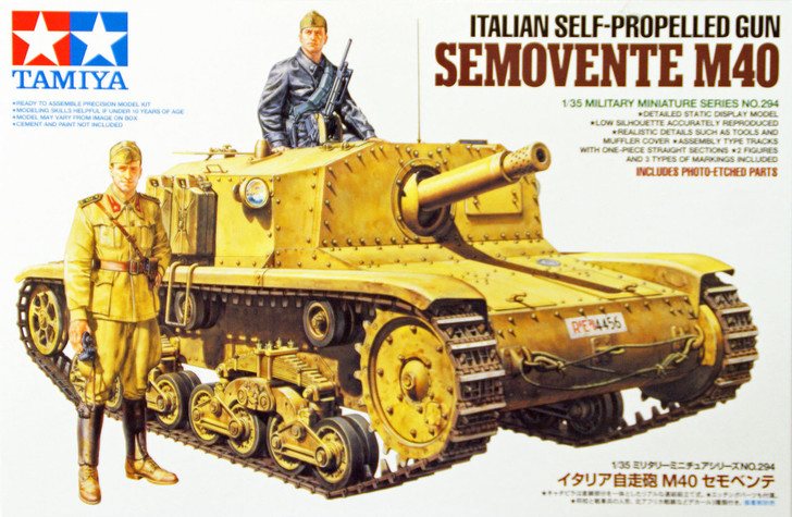 Tamiya 35294 Italian Self Propelled Gun Semovente M40 1/35 Scale Kit (4950344352944)