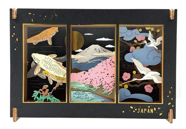Ensky Paper Theater  Carp · Mount Fuji · Crane 