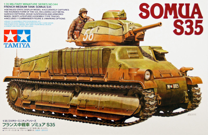 Tamiya 35344 French Medium Tank SOMUA S35 1/35 Scale Kit
