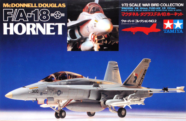 Tamiya 60702 McDONNELL DOUGLAS F/A-18 HORNET 1/72 Scale Kit (4950344061730)