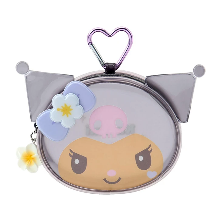 Sanrio Kuromi Face Shaped Clear Mini Pouch Sparkling Summer Pool 467952