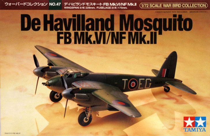 Tamiya 60747 De Havilland Mosquito FB Mk.IV/NF Mk.II 1/72 Scale Kit