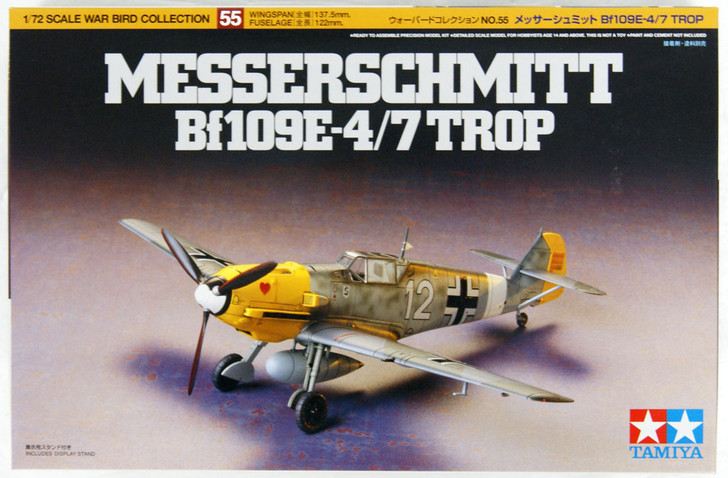 Tamiya 60755 Messerschmitt Bf109 E-4/7 Trop 1/72 Kit