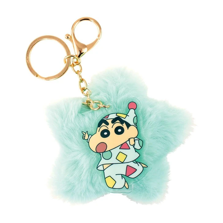 T's Factory Crayon Shin Chan Star Shaped Faux Fur Key Ring Pajamas