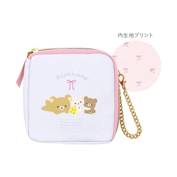  T's Factory Rilakkuma Square Pouch Ribbon Greige 