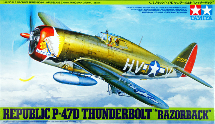 Tamiya 61086 Republic P-47D Thunderbolt Razorback 1/48 Scale Kit