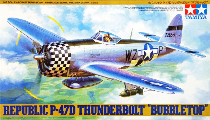 Tamiya 61090 Republic P-47D Thunderbolt "Bubbletop" 1/48 Scale Kit