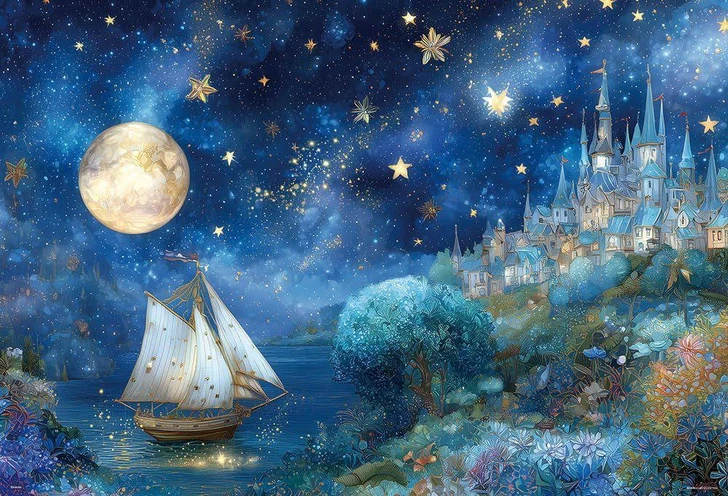 Beverly Jigsaw Puzzle The Dreamy Sailing Ship and the Kingdom of Flowers (1000 Pieces) 