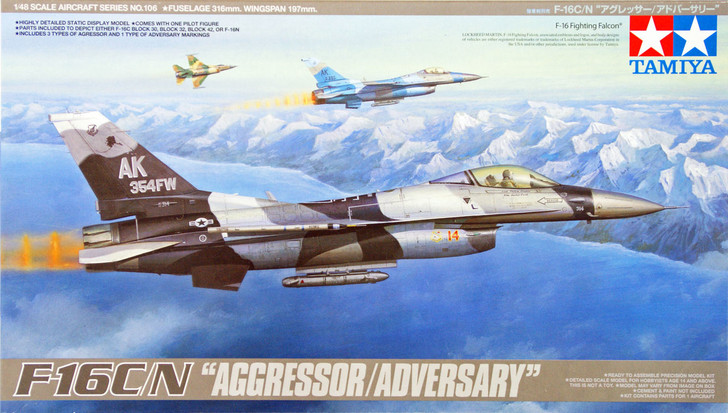 Tamiya 61106 F-16C/N Aggressor/Adversary 1/48 Scale Kit (4950344611065)