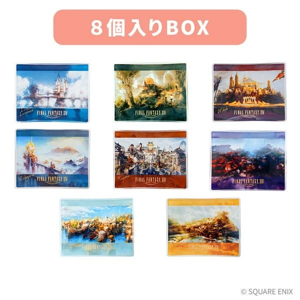Square Enix Final Fantasy XIV Glass Plate Collection Vol.1 1Box 8pcs (FULL BOX)