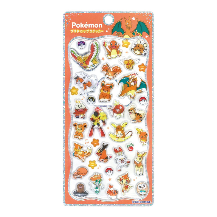 Pokemon Center Original Petit Drop Sticker Orange