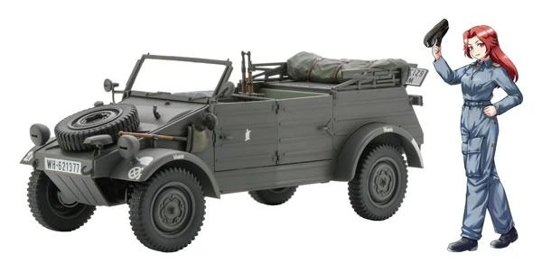 1/24 Scale Pkw.K1 Kubelwagen Type 82 Early Model with Mikumo Shiranagi Figure Plastic Model