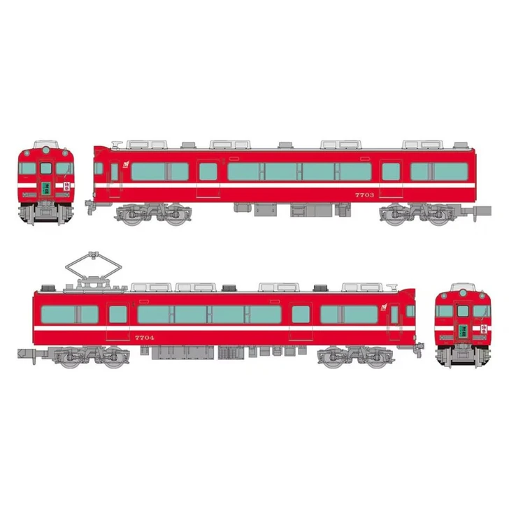  Tomytec Nagoya Railroad Series 7700 (White Stripe) 2 Cars Set A (N scale) 