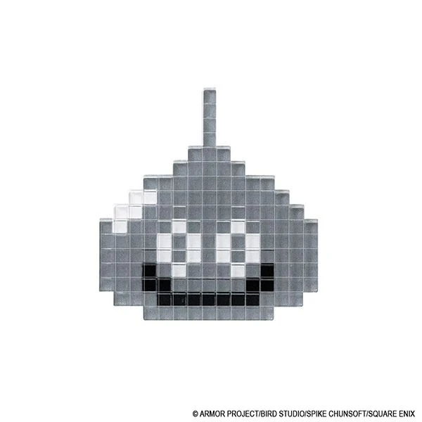 Square Enix Dragon Quest Stationery Shop Pixel Art Acrylic Sticker - Metal Slime