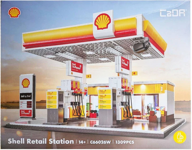 Doyusha CaDA Shell Gas Station Large Building Block Kit