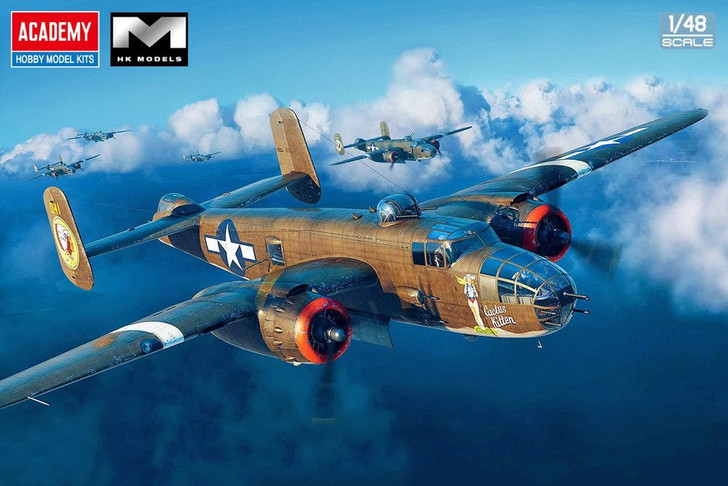 ACADEMY 1/48 Scale B-25J Mitchell Glazed Nose Plastic Model