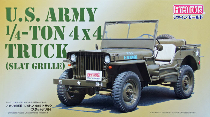 Fine Molds 82001 U.S. Army 1/4-Ton 4x4 Truck (Slat Grille) 1/20 Scale Kit (4536318820017)