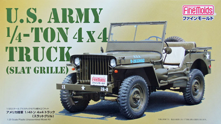 Fine Molds 82001 U.S. Army 1/4-Ton 4x4 Truck (Slat Grille) 1/20 Scale Kit