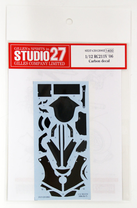 Studio27 ST27-CD12002 RC211V '06 Carbon decal for Tamiya 1/12 (4545310009009)