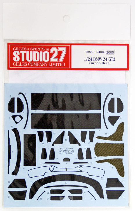 Studio27 ST27-CD24009 BMW Z4 GT3 Carbon Decal Set for Fujimi 1/24